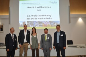 Moderation des 13. Wirtschaftsdialogs der Stadt Meckenheim.
Foto: Stadt Meckenheim